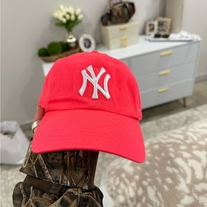 Hot pink Yankees ball cap